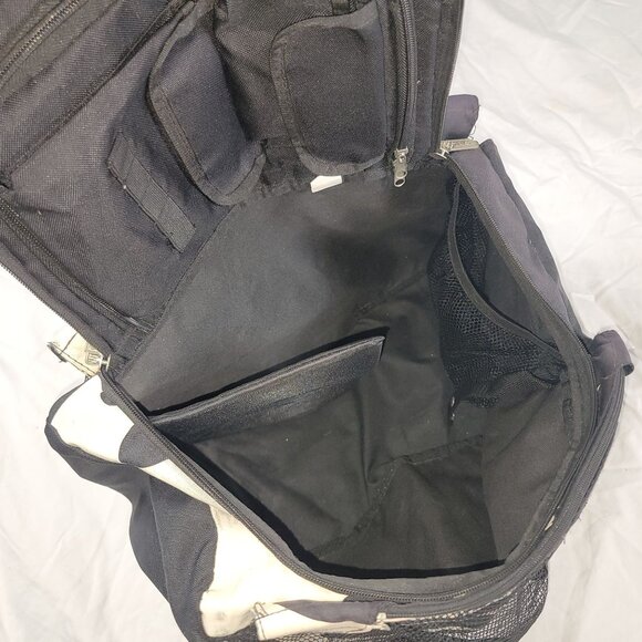 Zuca Black White Flame Design Insert Bag With Mesh Pockets Travel Carry On - Picture 7 of 10